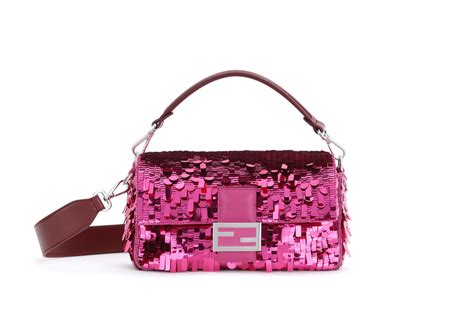 Fendi pink sequin baguette